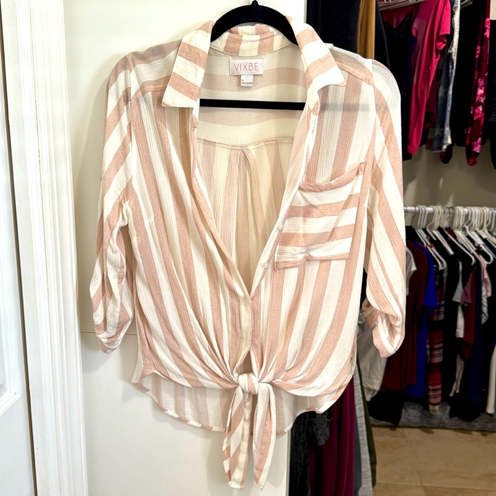VIXBE Thompkins Tie Front Top